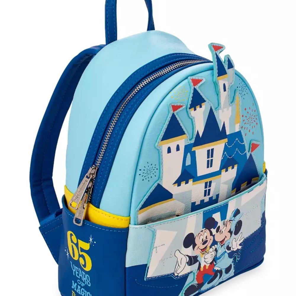 Mickey and Minnie Mouse Mini Backpack by Loungefly – Disneyland 65th Anniversary - Picture 3 of 10